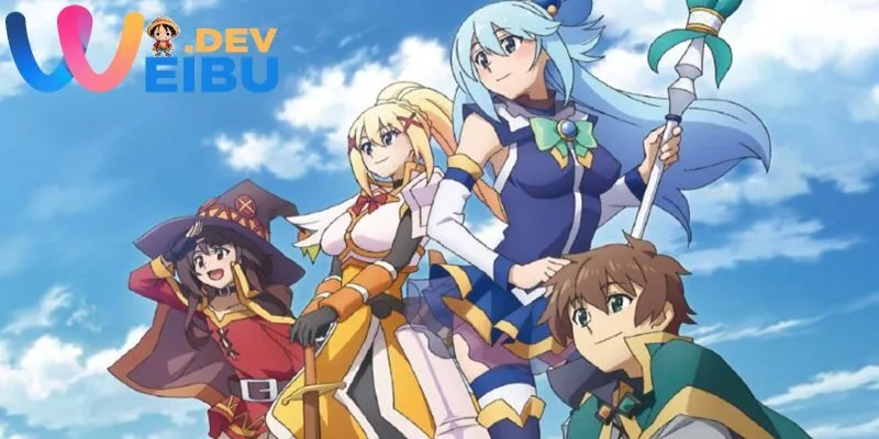 Konosuba thuộc thể loại isekai (dị giới) hài hước và phiêu lưu